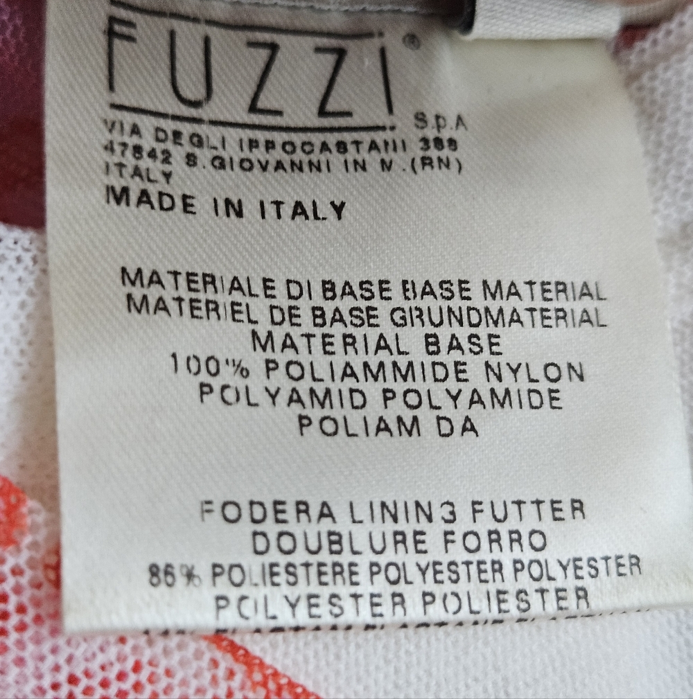 Fuzzi JPG Italy Nylon Mesh Sunset Salmon Patchwork Hankercheif Dress - Picture 12 of 15